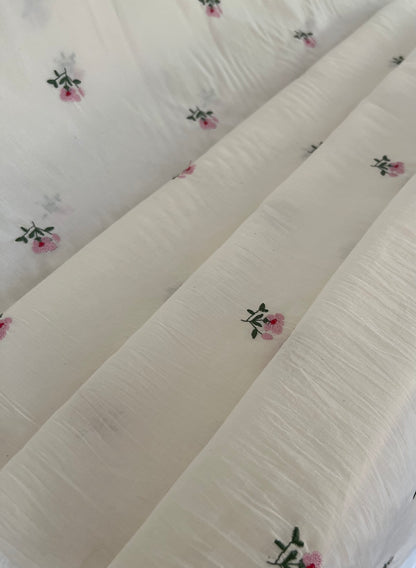 Coton Voile Broderie Fleurs
