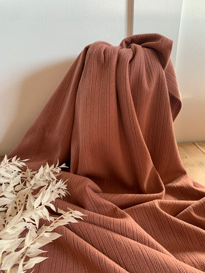 Jersey pointelle Rose Argile