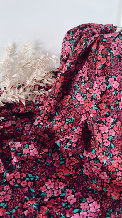 Popeline de coton - Petites Fleurs Roses