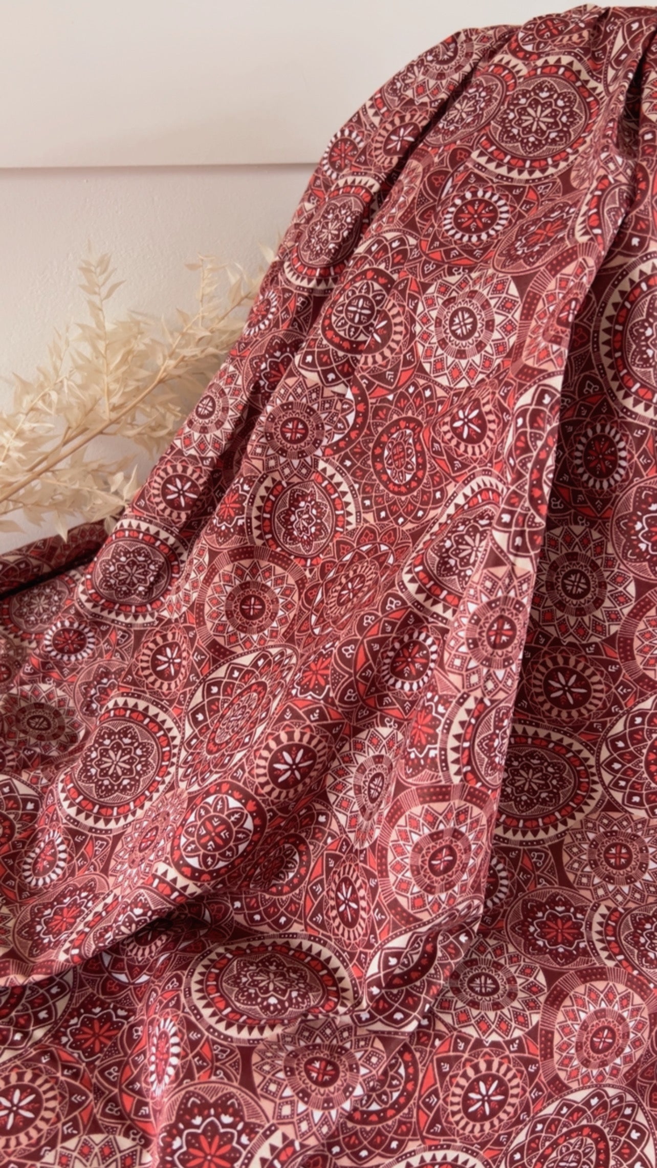 Coupon 1m - Coton Imprimé Bordeaux Terra