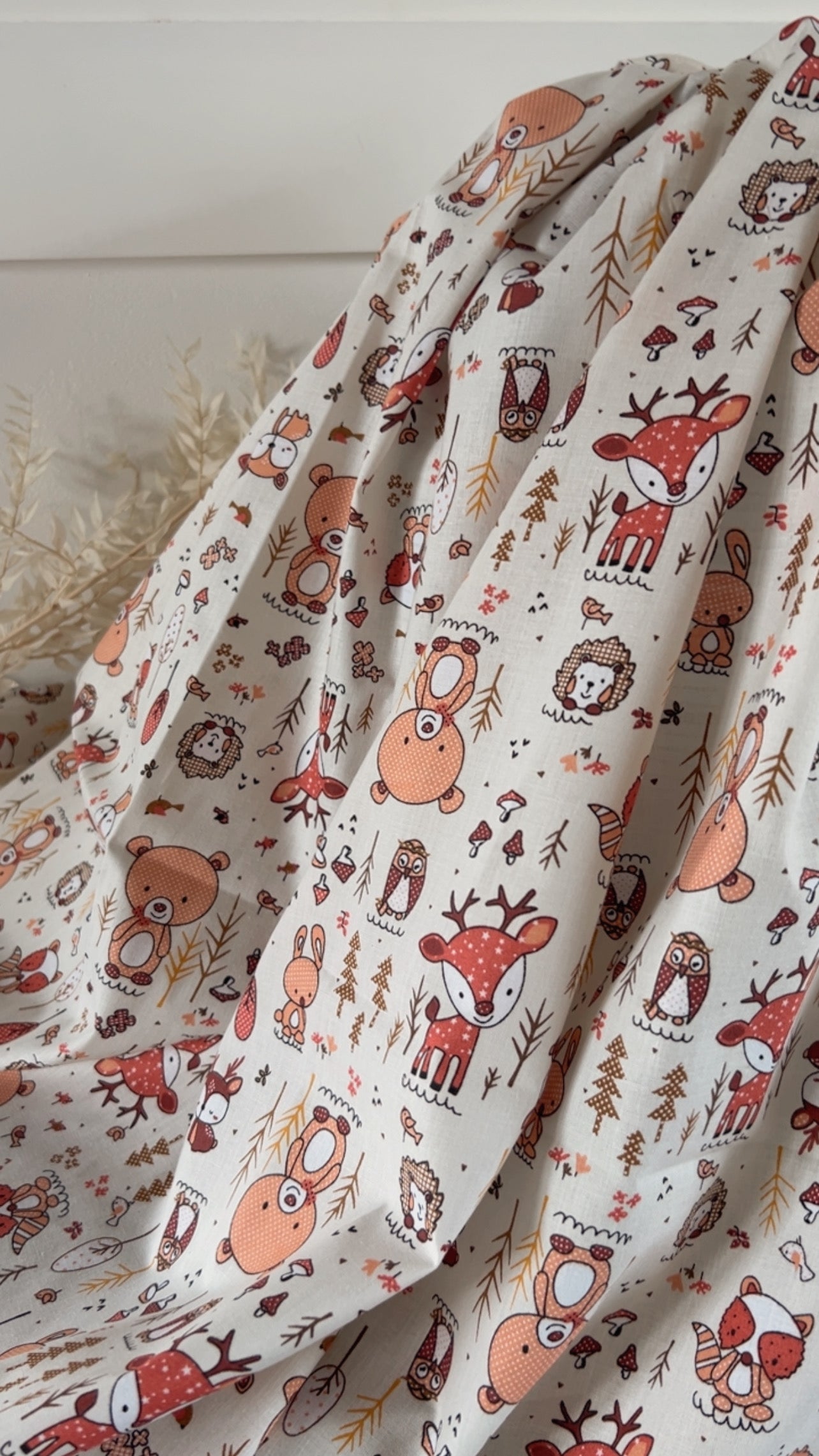 Coton Imprimé Forenza Forêt Terracotta