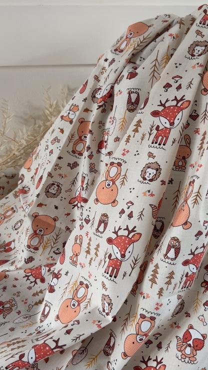 Coton Imprimé Forenza Forêt Terracotta