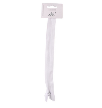 FERMETURE A GLISSIERE INVISIBLE 20 CM. BLANC