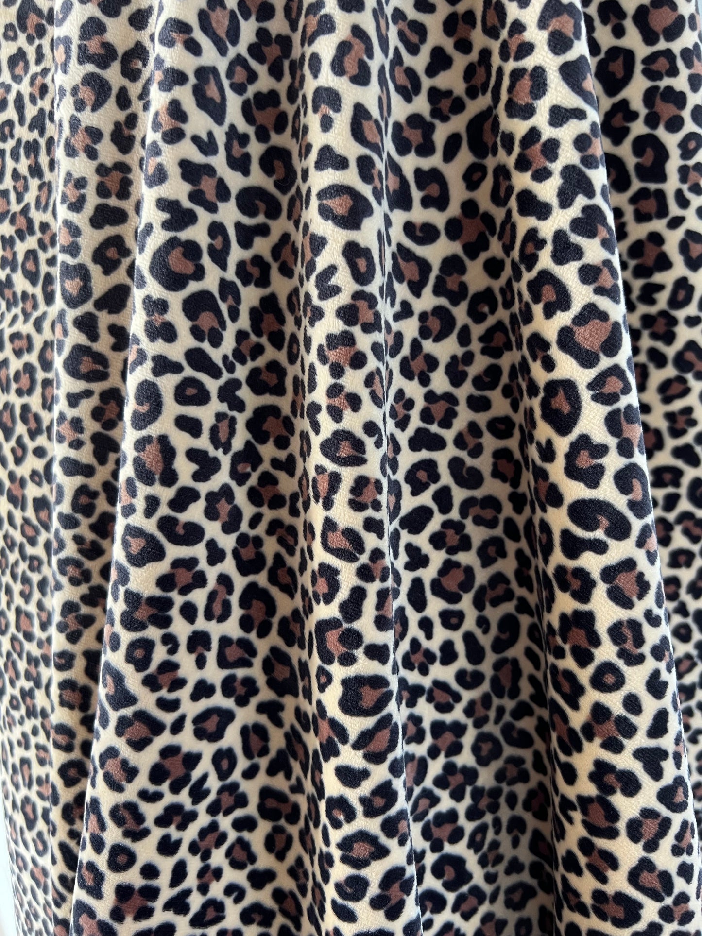 Tissu Jersey Effet Velours Léopard