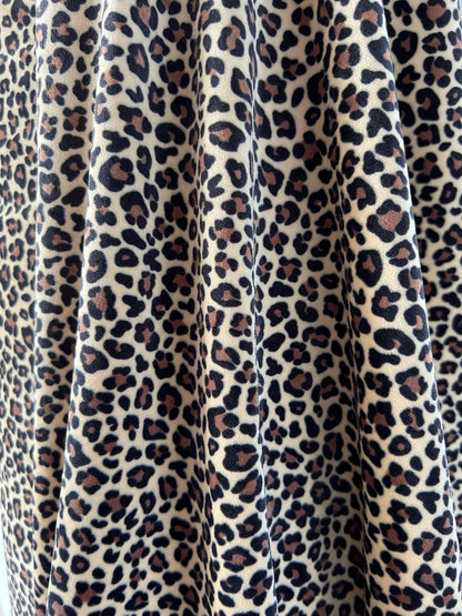 Tissu Jersey Effet Velours Léopard