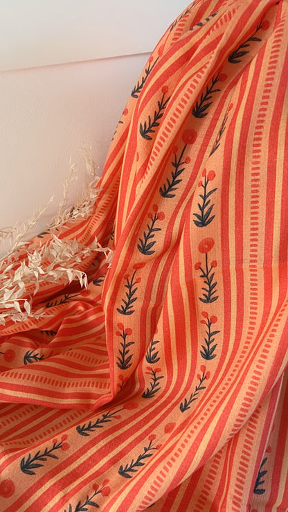 Exclusive – Double gaze de coton Rosée Corail