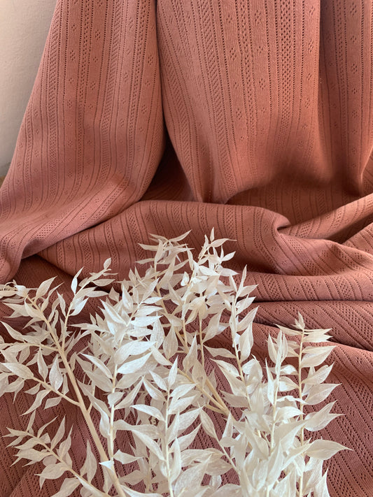 Jersey pointelle Rose Argile
