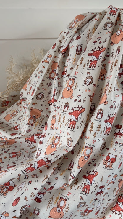 Coton Imprimé Forenza Forêt Terracotta