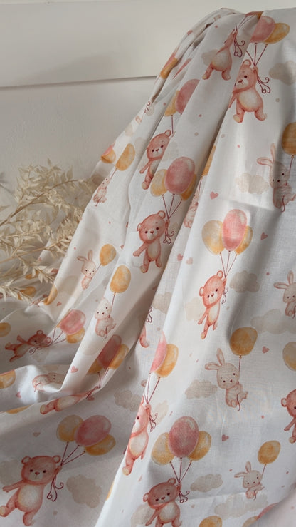 Coton Imprimé Sweet Balloon Rose Poudré