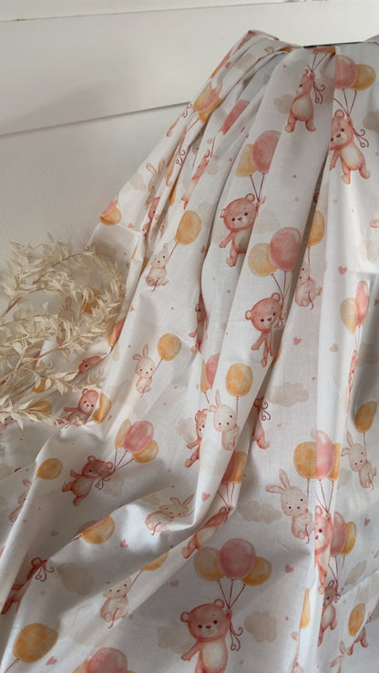 Coton Imprimé Sweet Balloon Rose Poudré