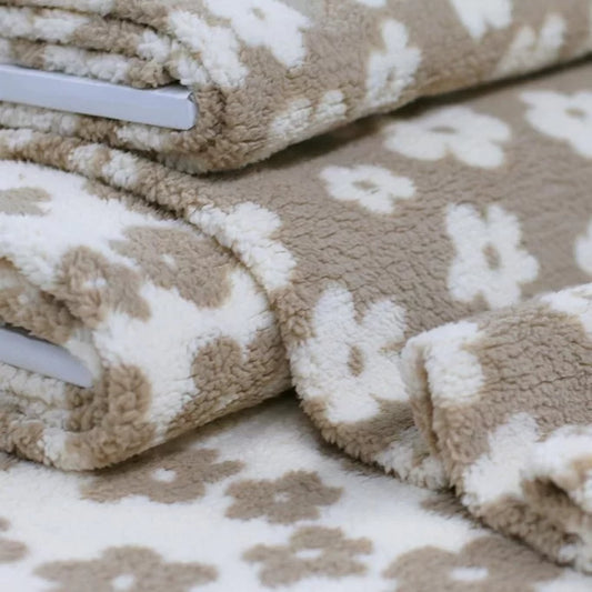 Sherpa Fleurs Beige Foncé