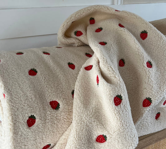 Sherpa Brodé Fraises