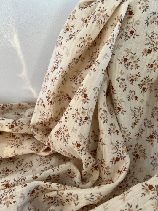Double Gaze fleurie Ecru / Camel