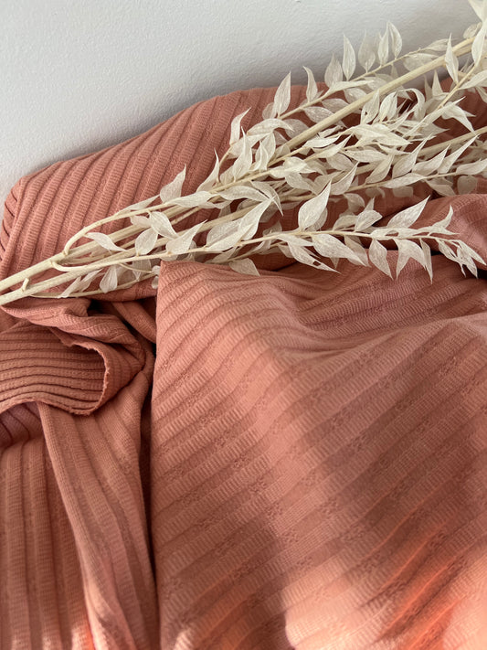Jersey Jacquard Rose Pêche