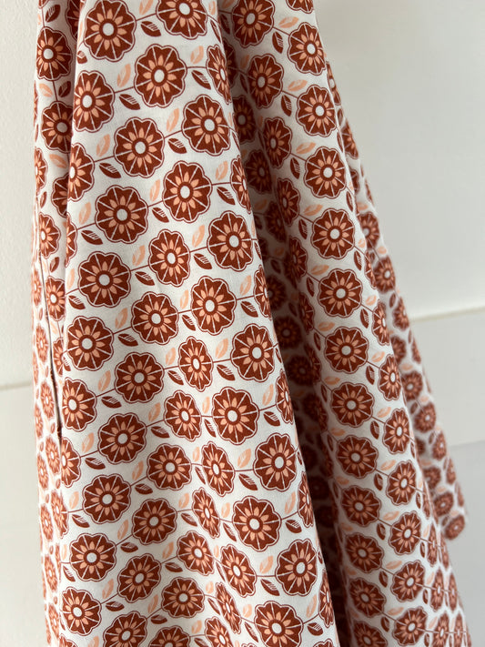 Popline de coton Fleurs Taupes