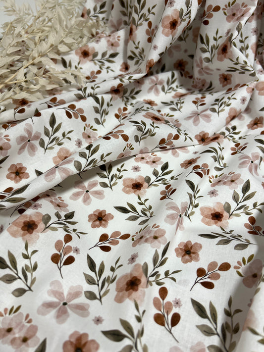 Coton imprimé Blanc / Naturel