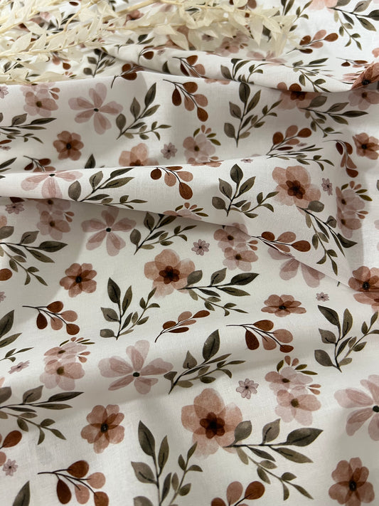 Coton imprimé Blanc / Naturel