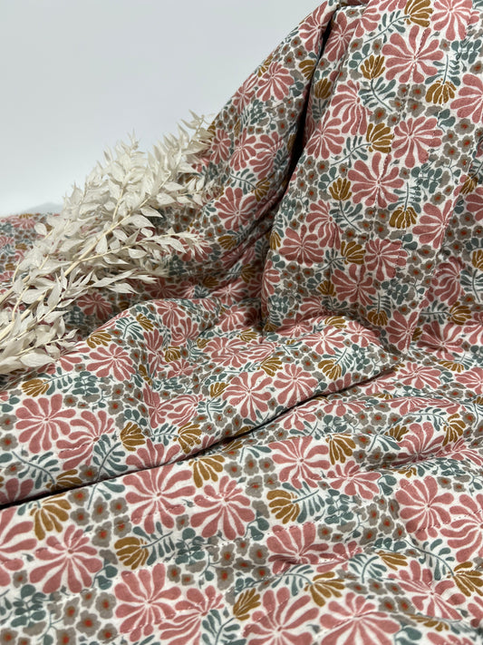 Double Gaze Matelassée Ecru / Marsala