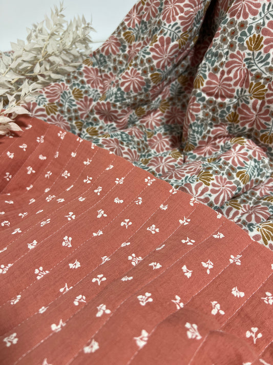 Double Gaze Matelassée Ecru / Marsala