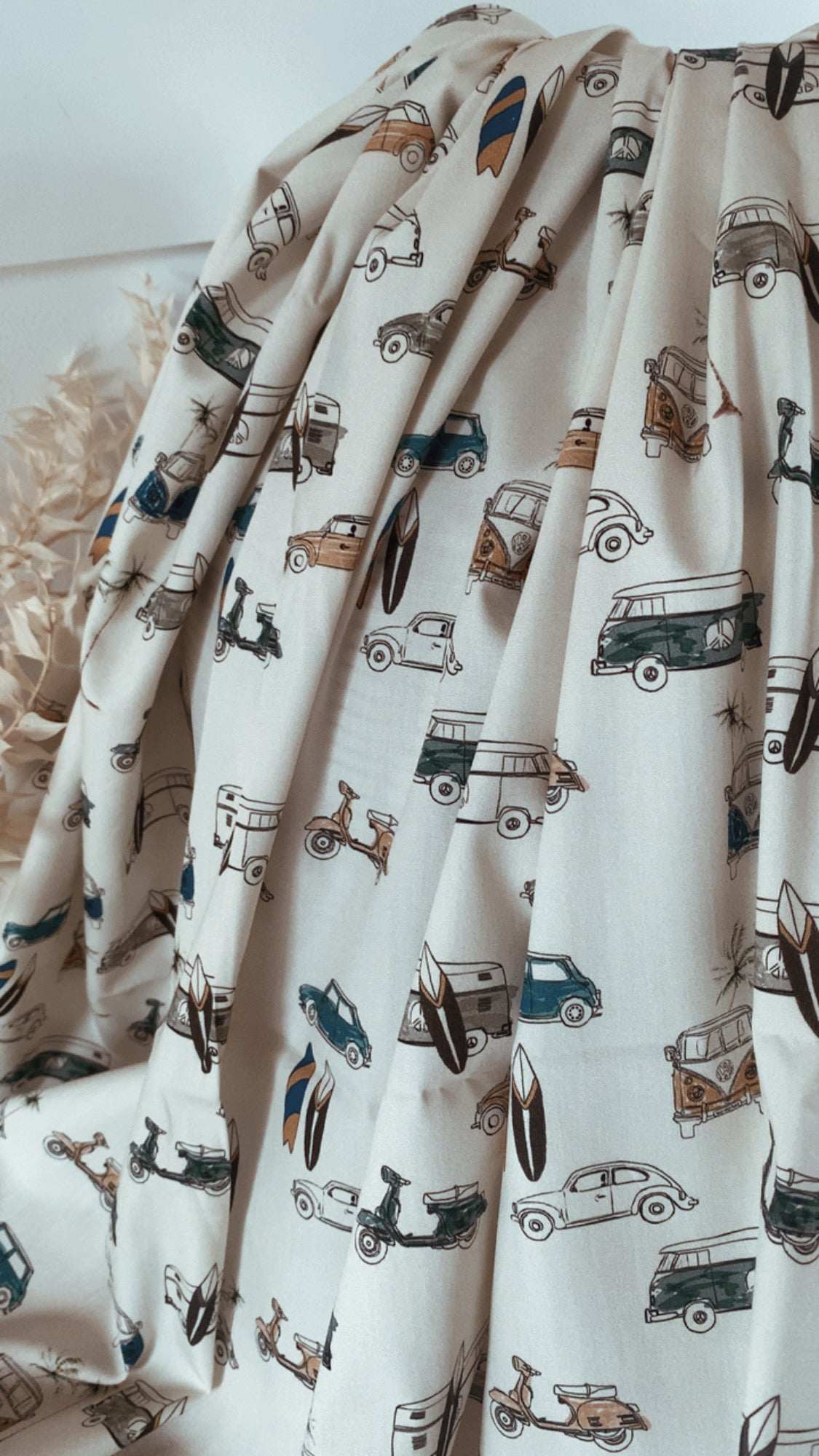Popeline de coton Enfant Vans & Surf