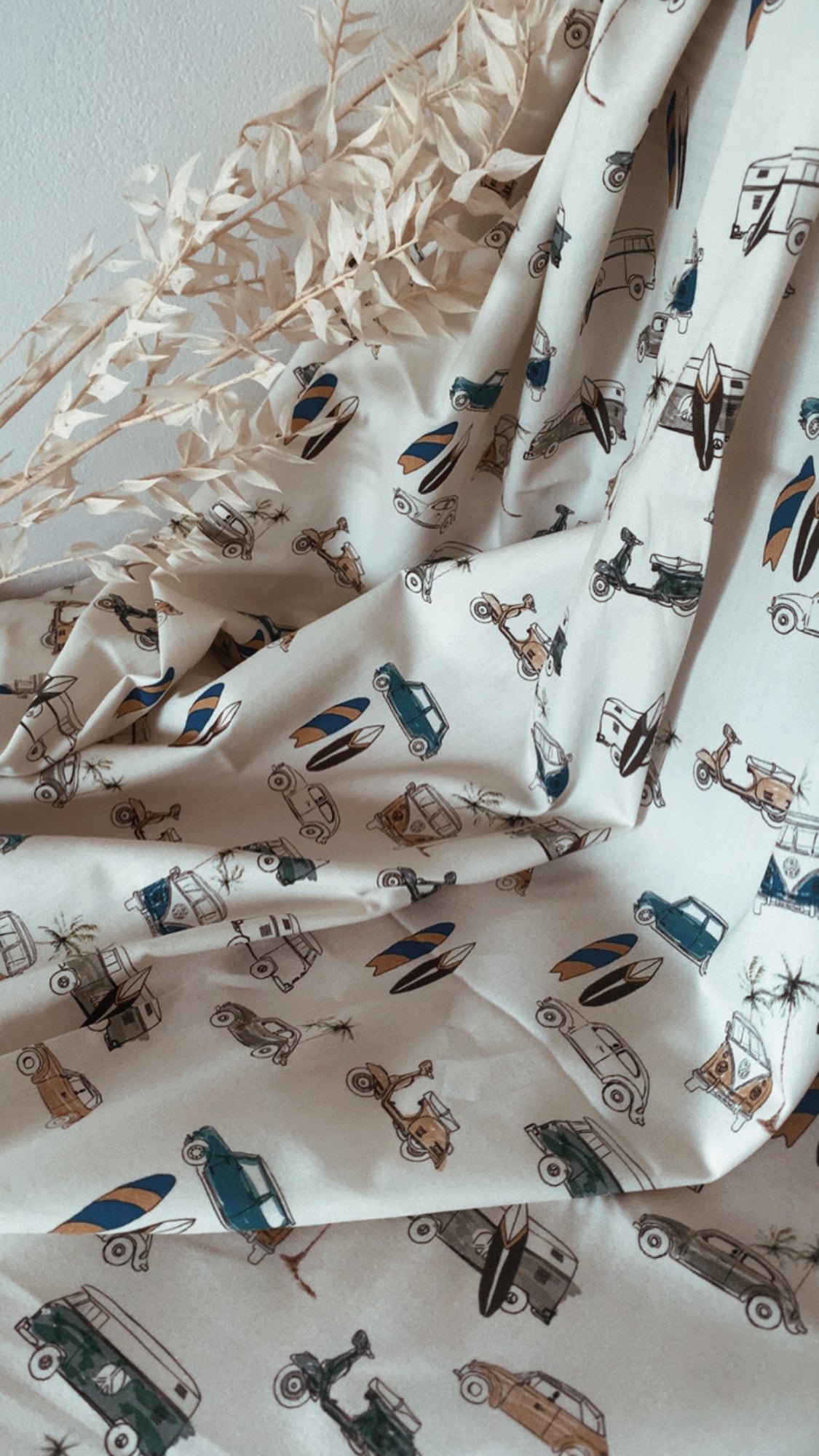 Popeline de coton Enfant Vans & Surf