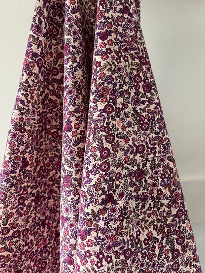 Coton imprimé BARBARA Ecru / Violet