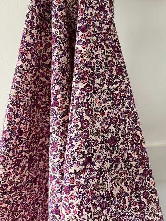 Coton imprimé BARBARA Ecru / Violet