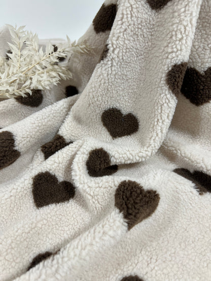 Sherpa Coeurs Marrons