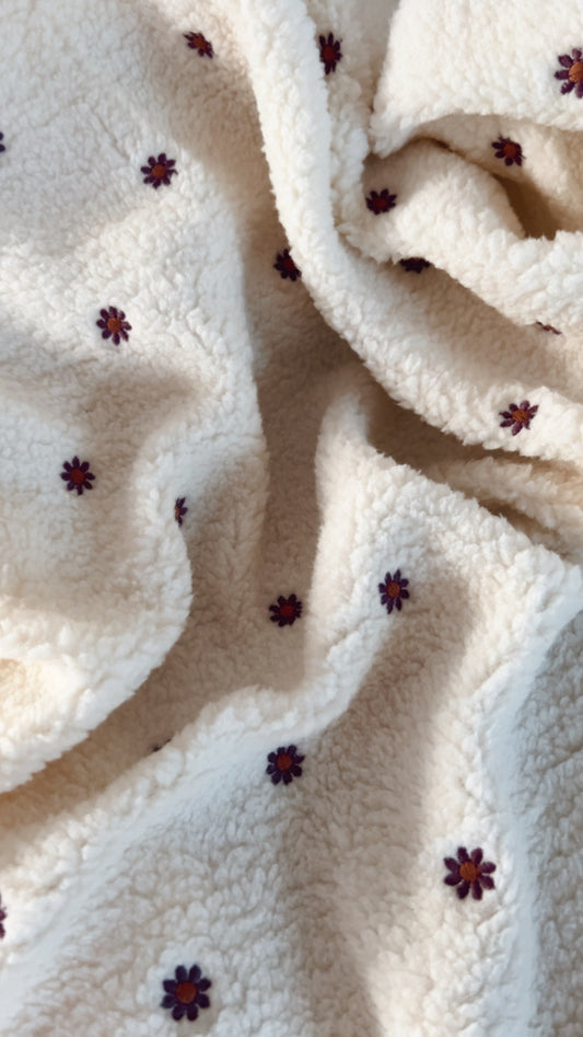 Sherpa Teddy Fleurs Ecru