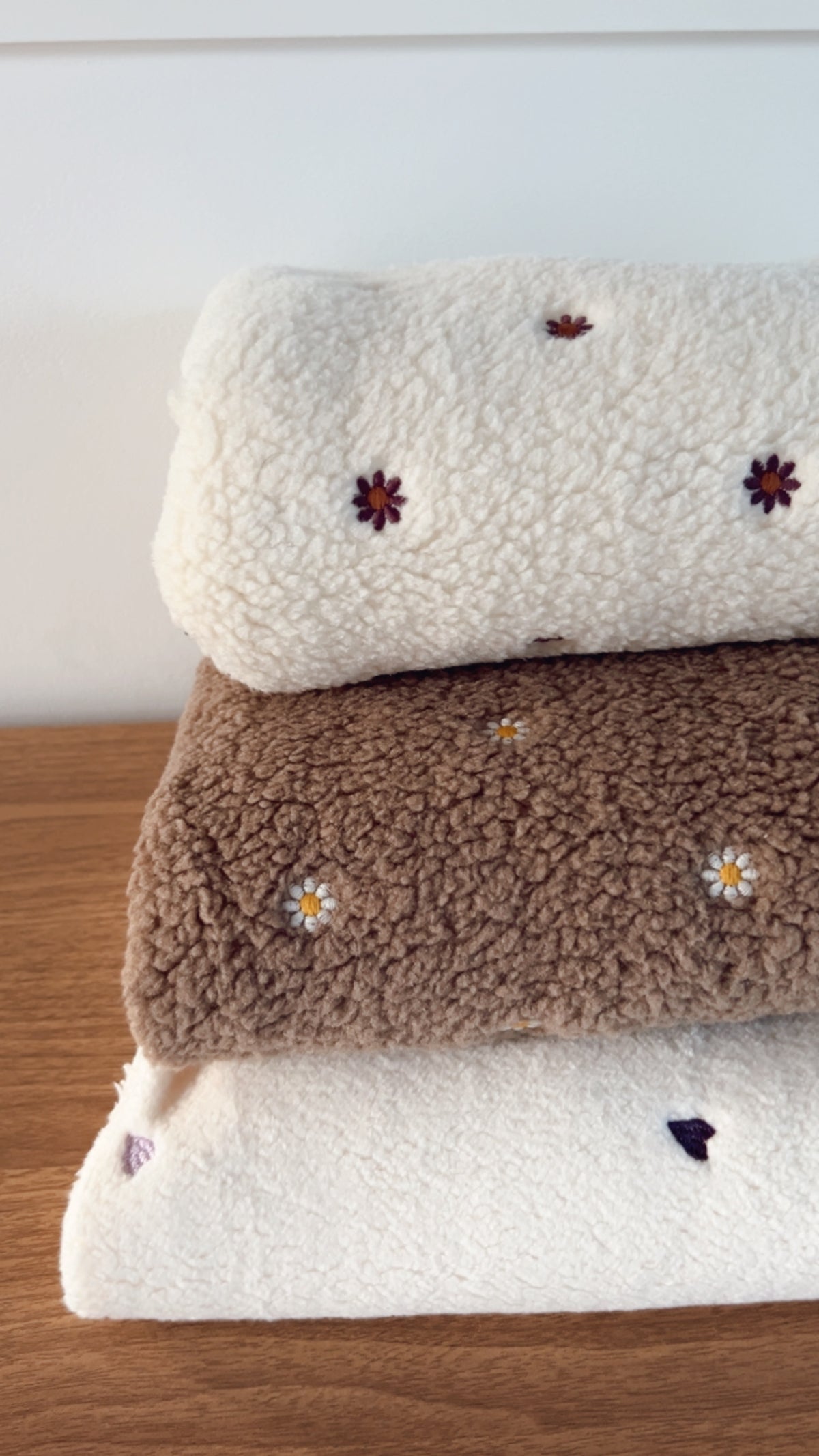 Sherpa Teddy Fleurs Ecru