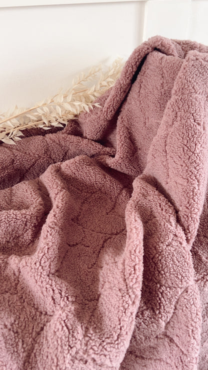 Sherpa Teddy Coeurs Mauve