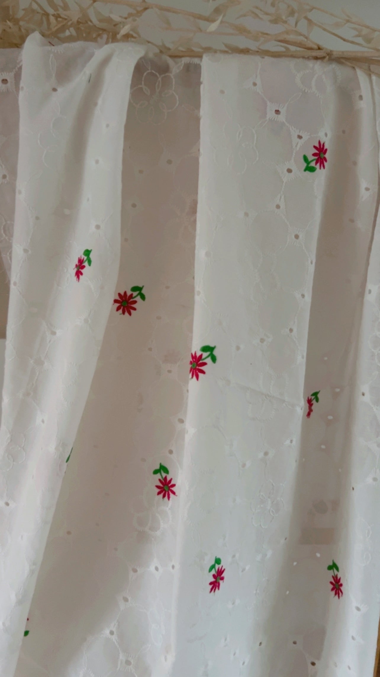 Coupon 1m - Broderie Anglaise Fleurie