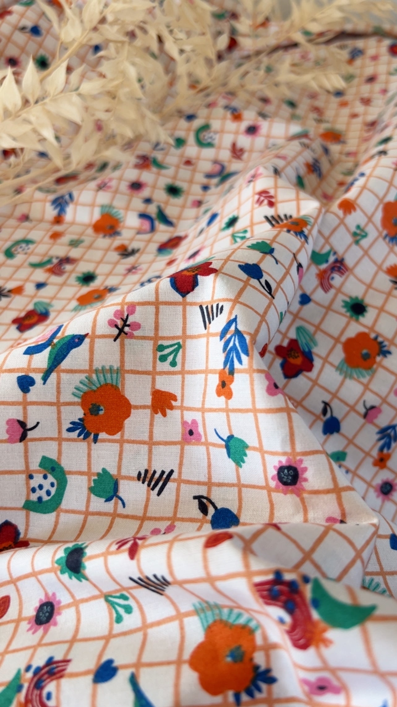 Coton Imprimé Vichy Fleurs Poétiques