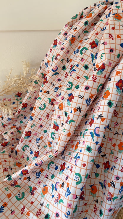 Coton Imprimé Vichy Fleurs Poétiques