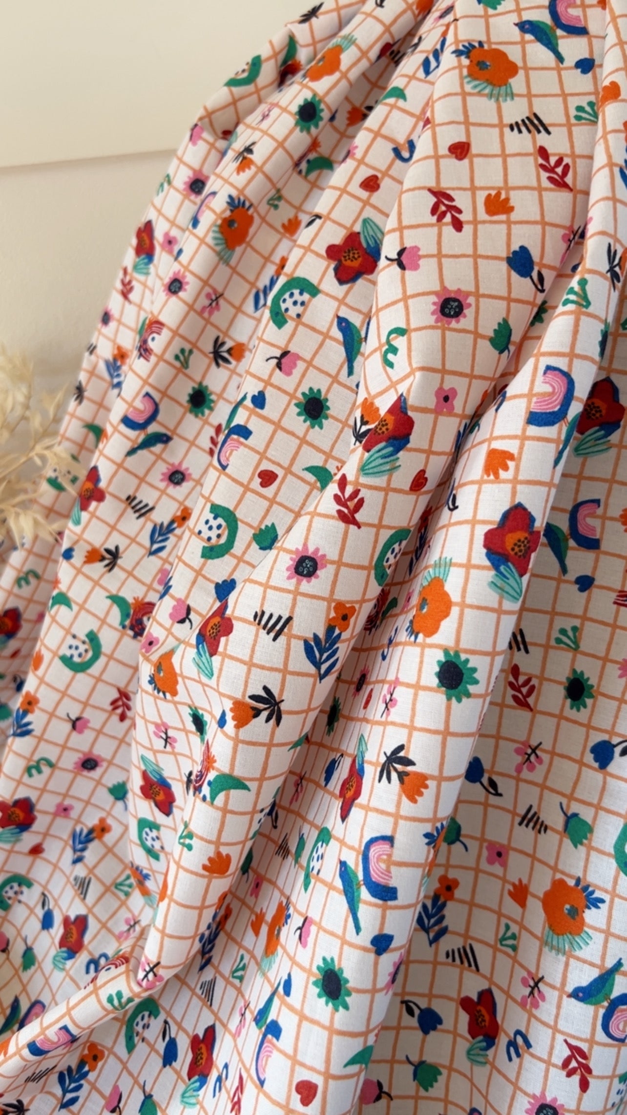 Coton Imprimé Vichy Fleurs Poétiques