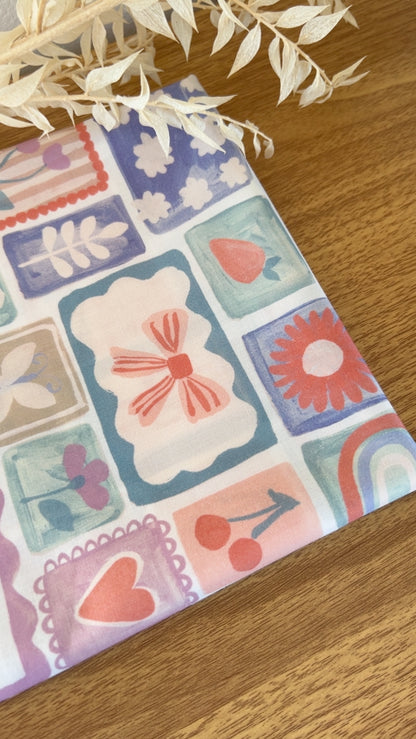 Popeline de Coton Patchwork Multicolore