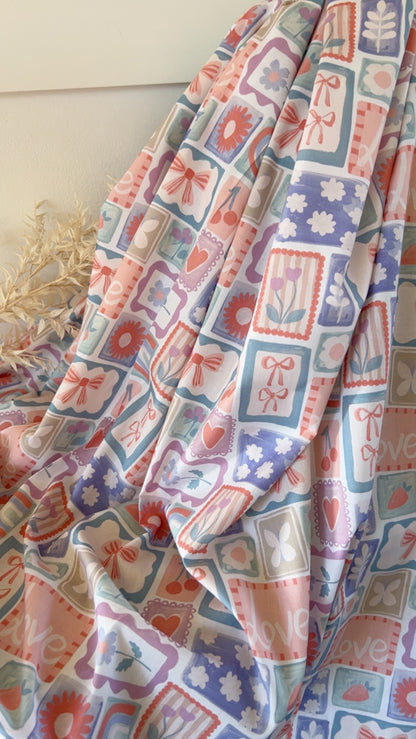 Popeline de Coton Patchwork Multicolore