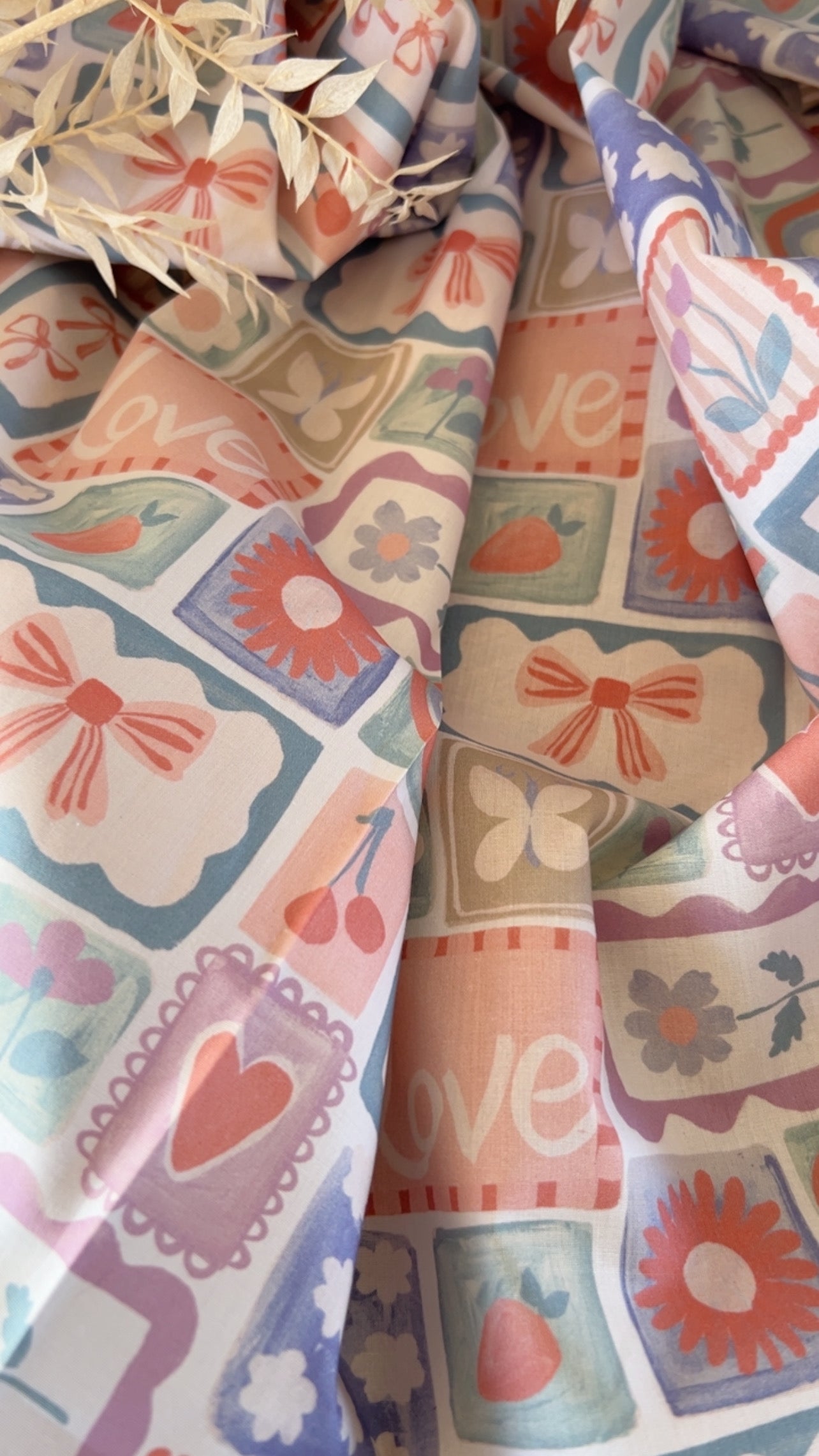 Popeline de Coton Patchwork Multicolore