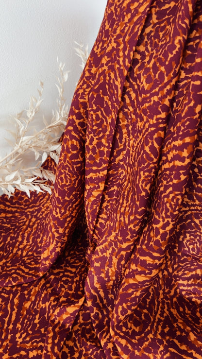 Viscose Imprimée Violet / Marron