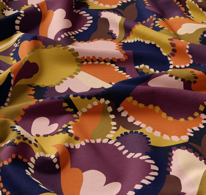 Viscose Imprimée Violet / Orange