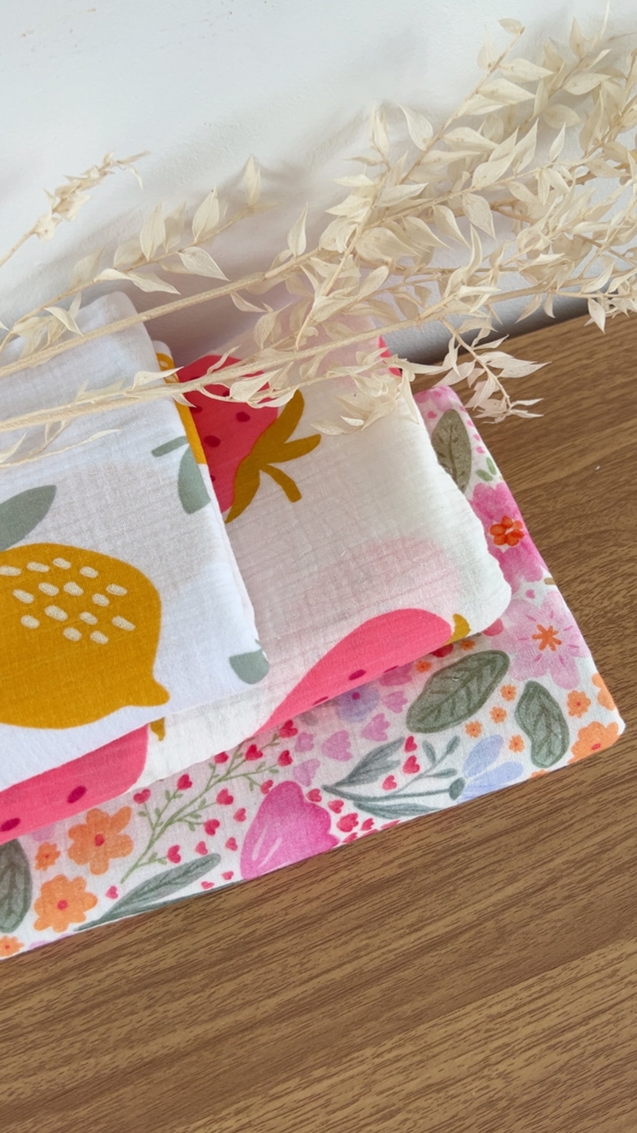 Coupon 1m60 - Double gaze de coton fraises