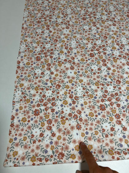 Coupon 0,70 m - Tissu Imperméable Fleurs Rose