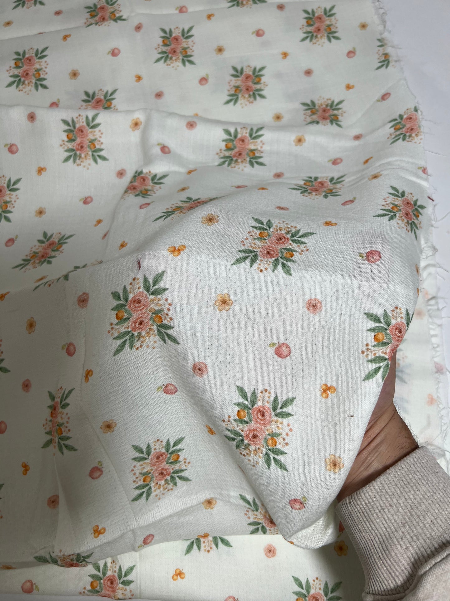 Coupon 1m - Double gaze exclusive Pêche Florale