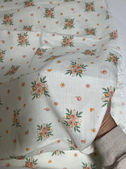 Coupon 1m - Double gaze exclusive Pêche Florale