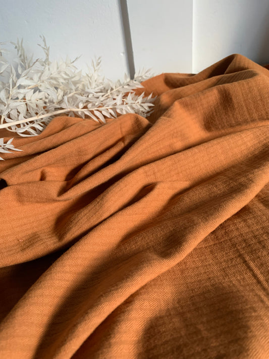 Seersucker Bio Marron Caramel