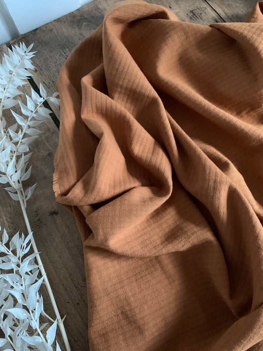 Seersucker Bio Marron Caramel