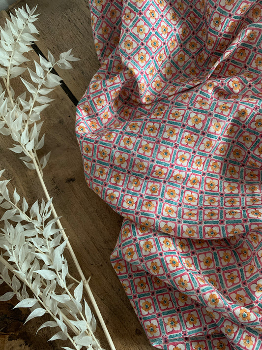 Lin Viscose Bio Fleuri
