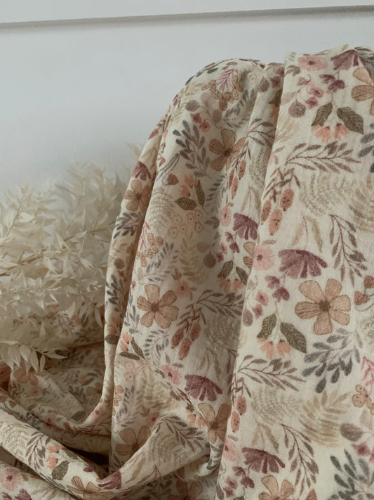 Double Gaze Impression Numérique - Beige Plantes Forestières