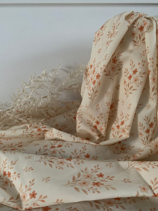 Exclusif - Popeline de coton bio Fleurs des Sables
