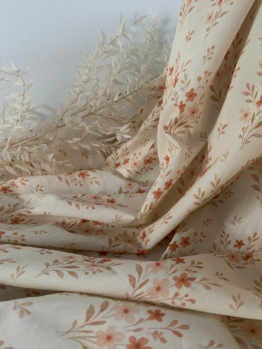 Exclusif - Popeline de coton bio Fleurs des Sables